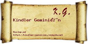 Kindler Geminián névjegykártya